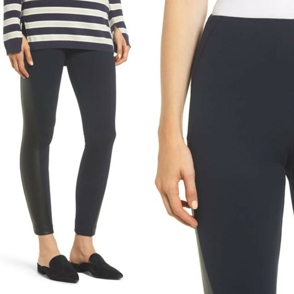 Gemma Faux Leather Panel Ankle Legging HW9302 - Picture 2 of 7